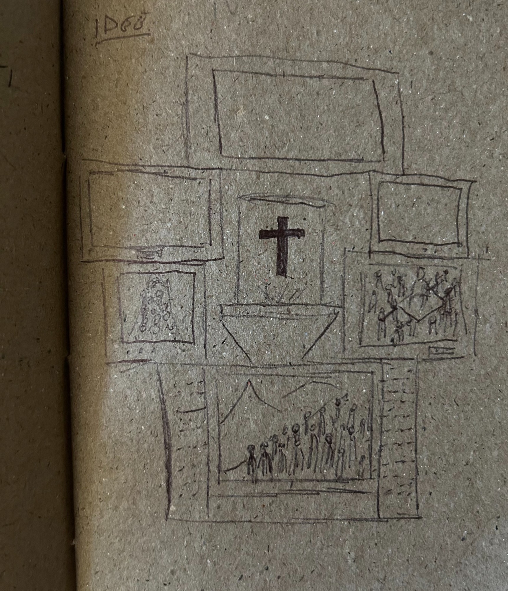 Project sketch for Limen showing CRT display configuration.